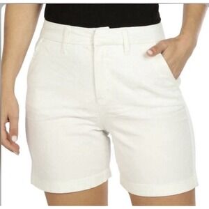 Anne Klein White Chino Shorts 6" Inseam Women's Size 6 High Rise New With Tags